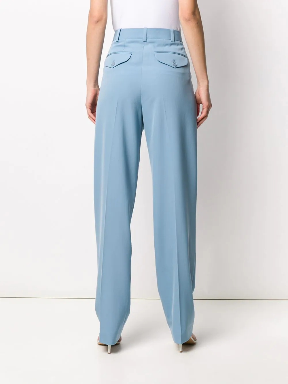 high-waisted straight-leg trousers - 6