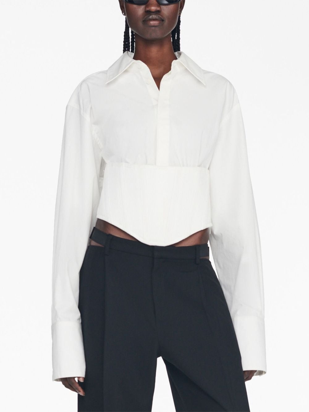 cropped corset-style shirt - 4