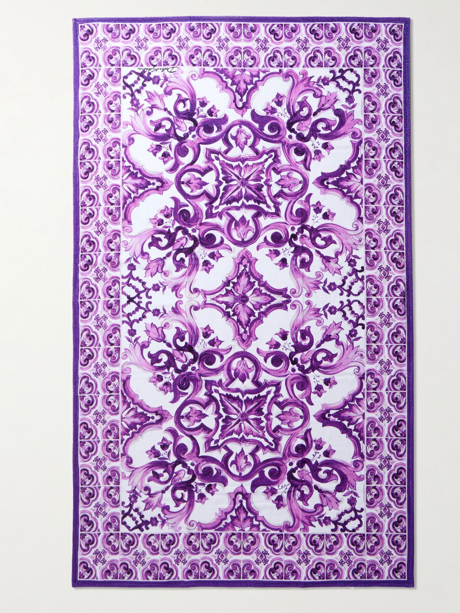 Printed cotton-terry beach towel Purple - 3