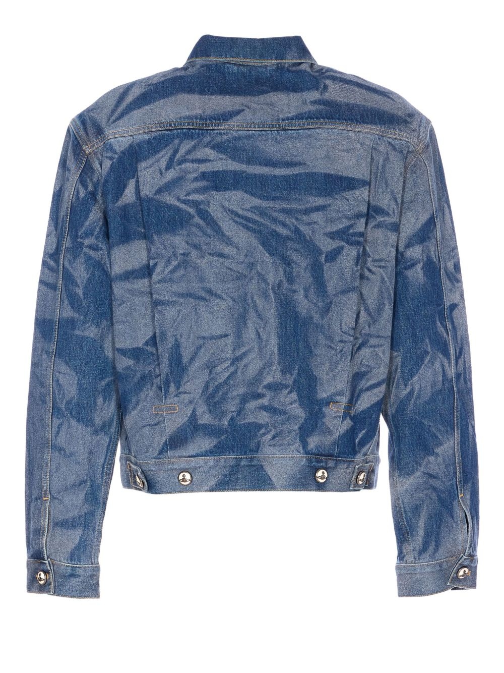 crinkled-effect denim jacket - 2