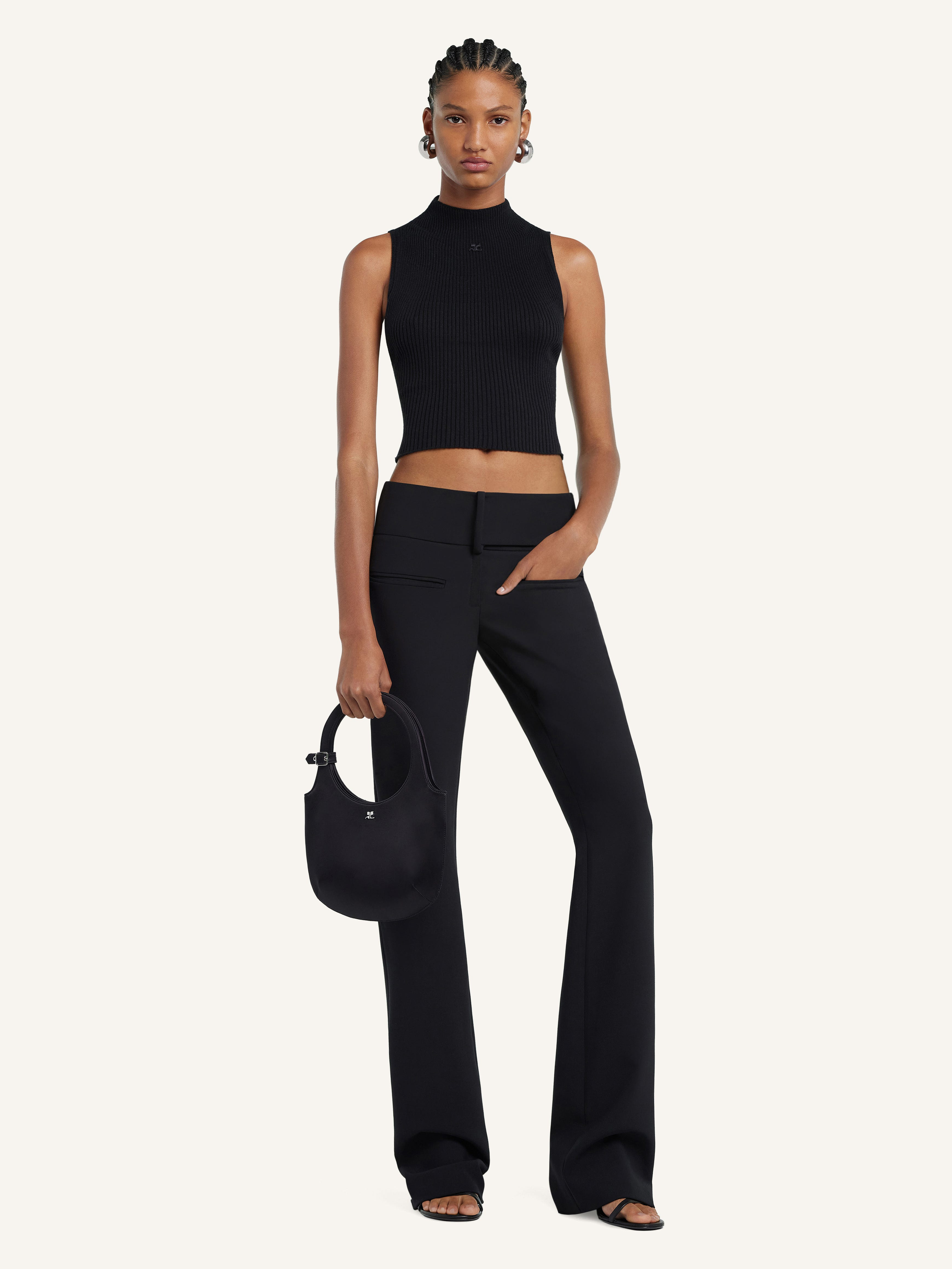 MOCKNECK LIGHT RIB CROPPED TOP - 2