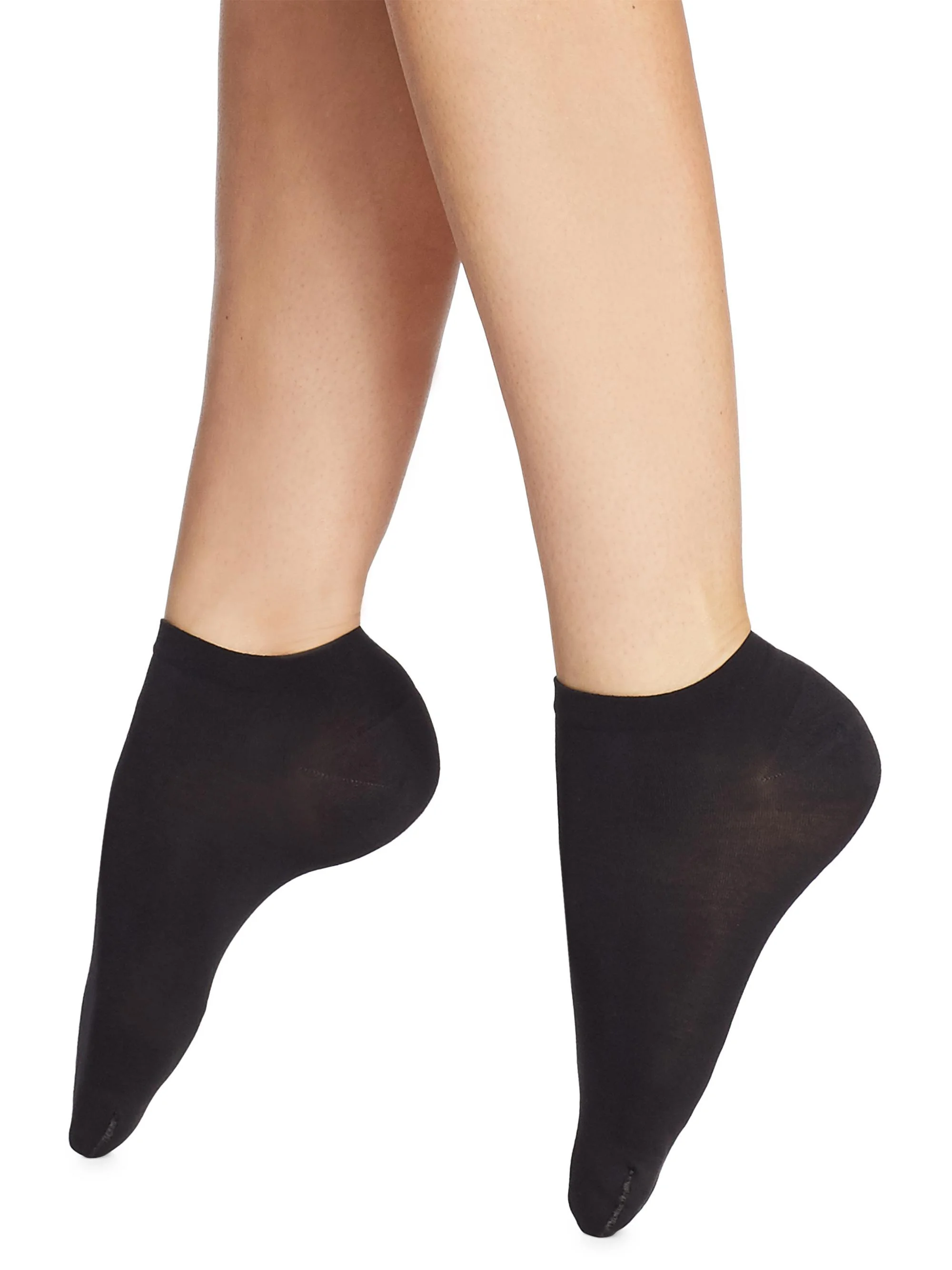 Women's Cotton Sneaker Socks - Black - 1