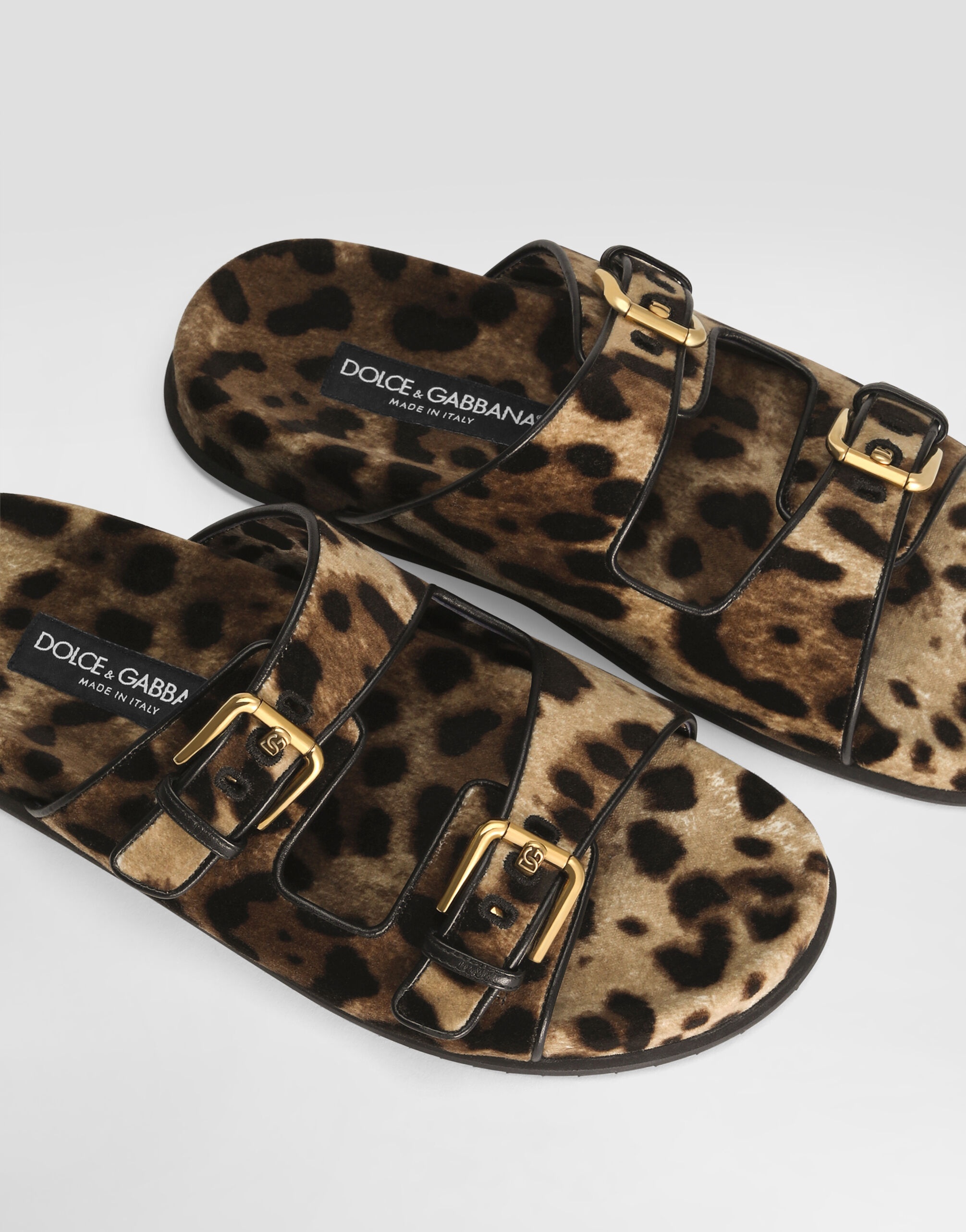 Printed velvet sliders - 4