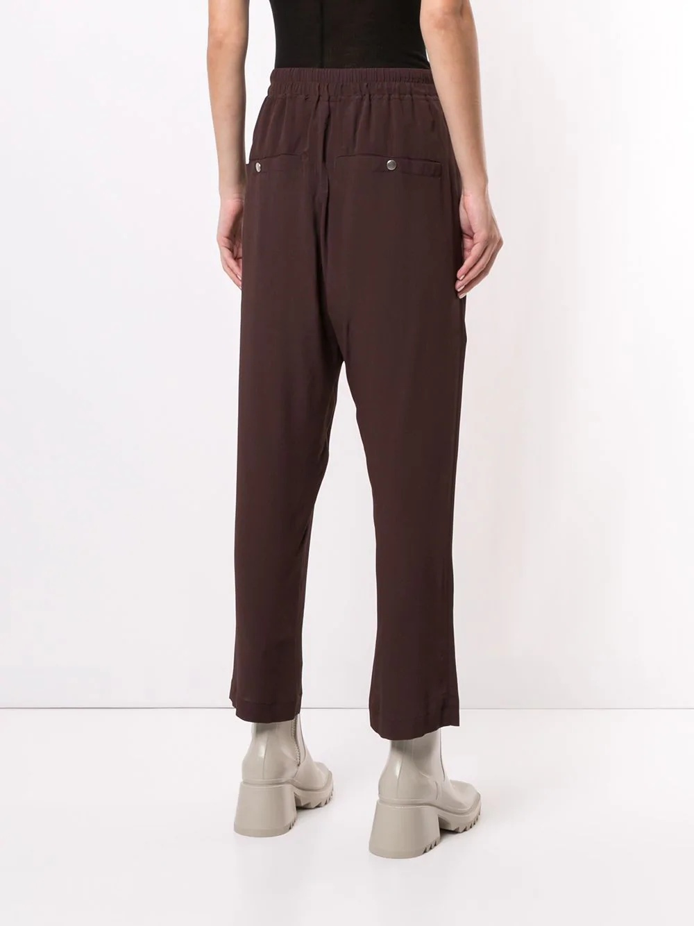 drawstring silk-blend track pants - 4