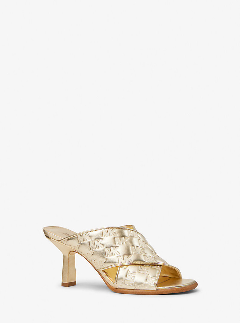 Gideon Logo Embossed Metallic Mule 1