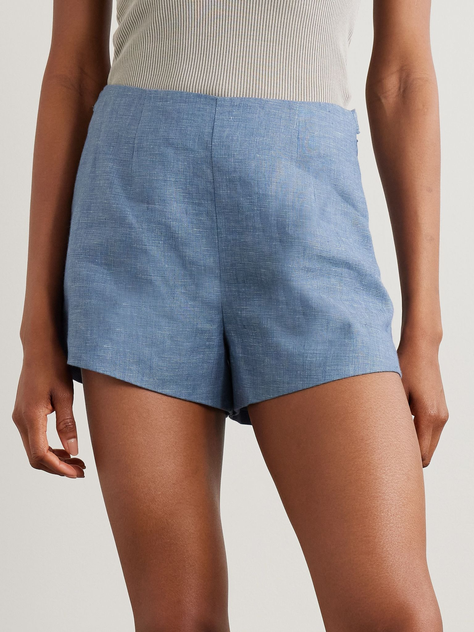 Thea linen shorts Blue - 3