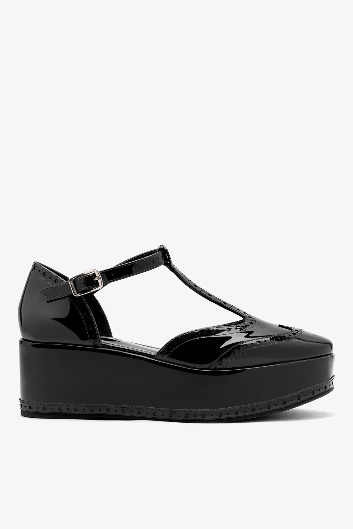 Luna Flatform Sandal Black Patent Leather - 1