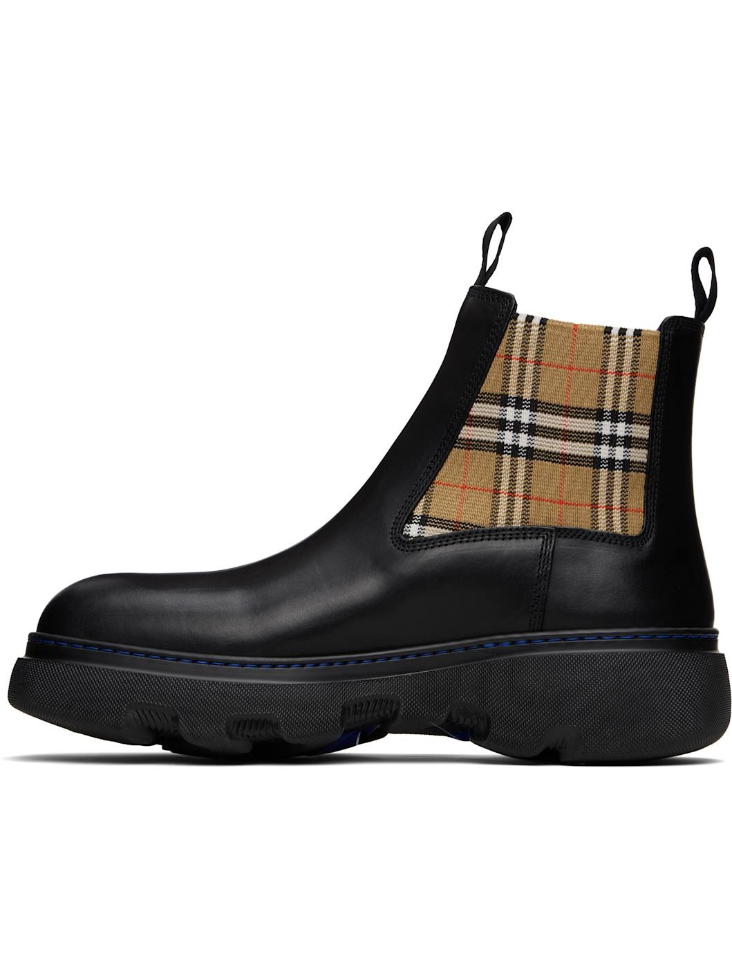 Black Leather Creeper Low Chelsea Boots - 3