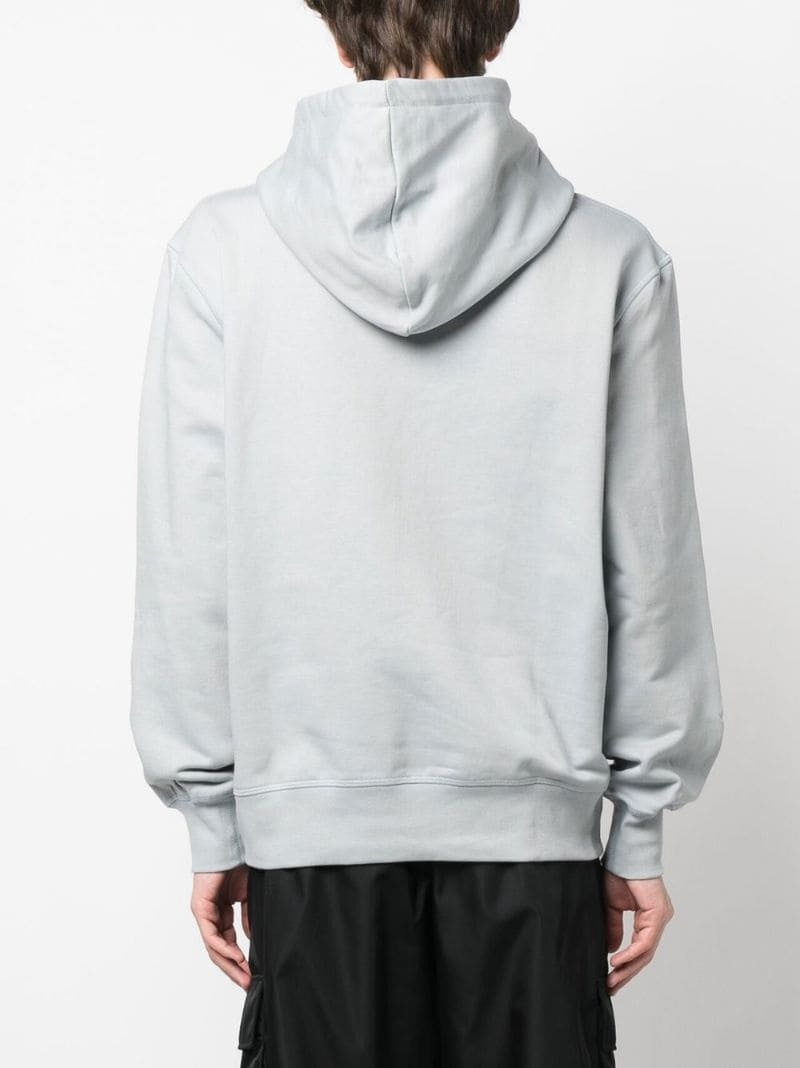 logo print drawstring hoodie - 4