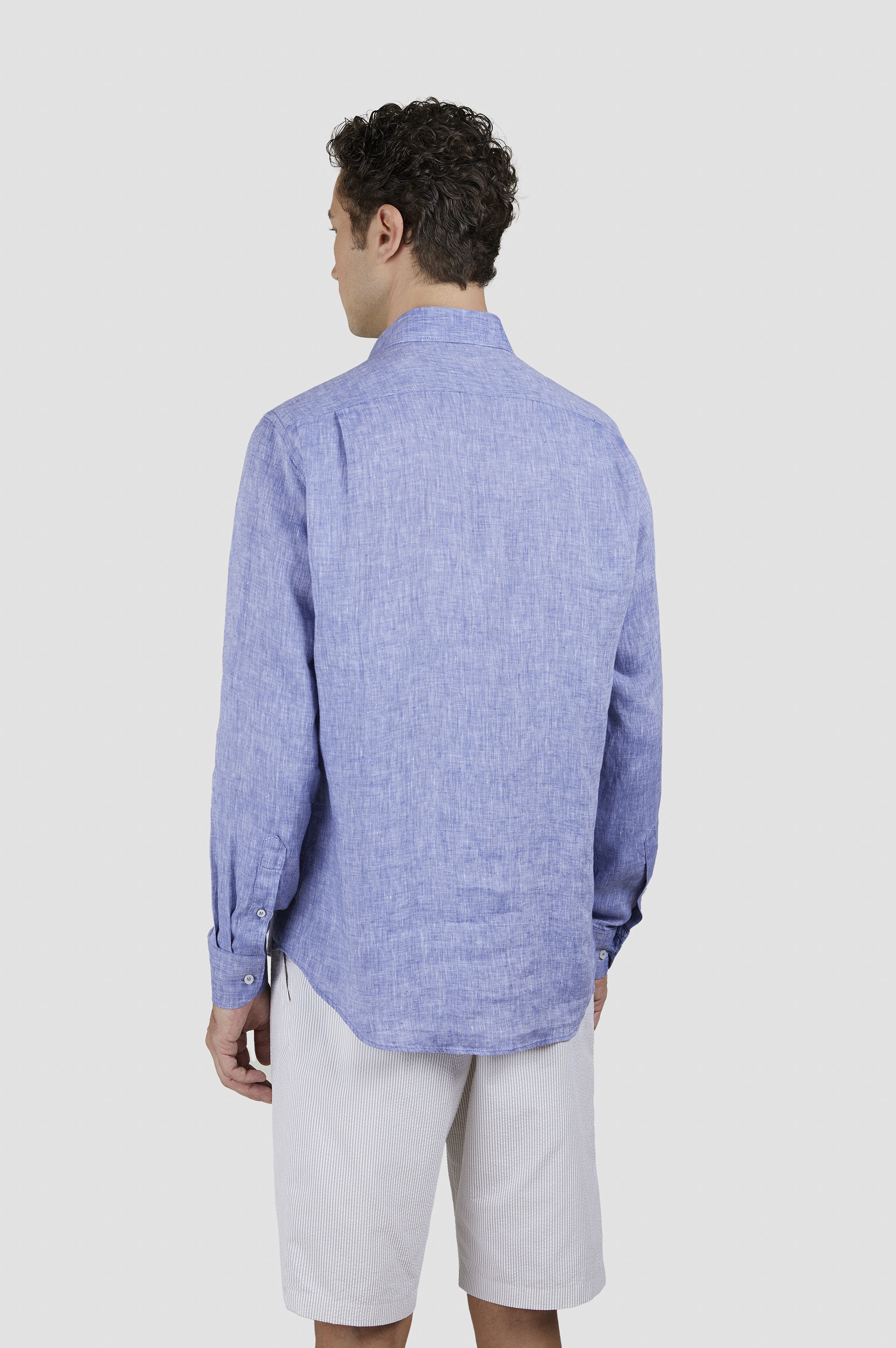 LINEN SHIRT WITH PRINTED DETAILS - 3