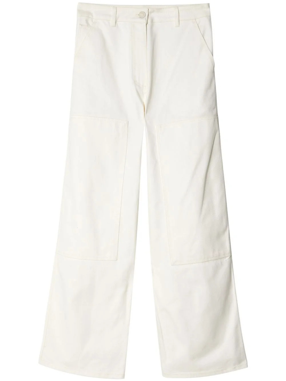 double-knee straight-leg cotton trousers - 1