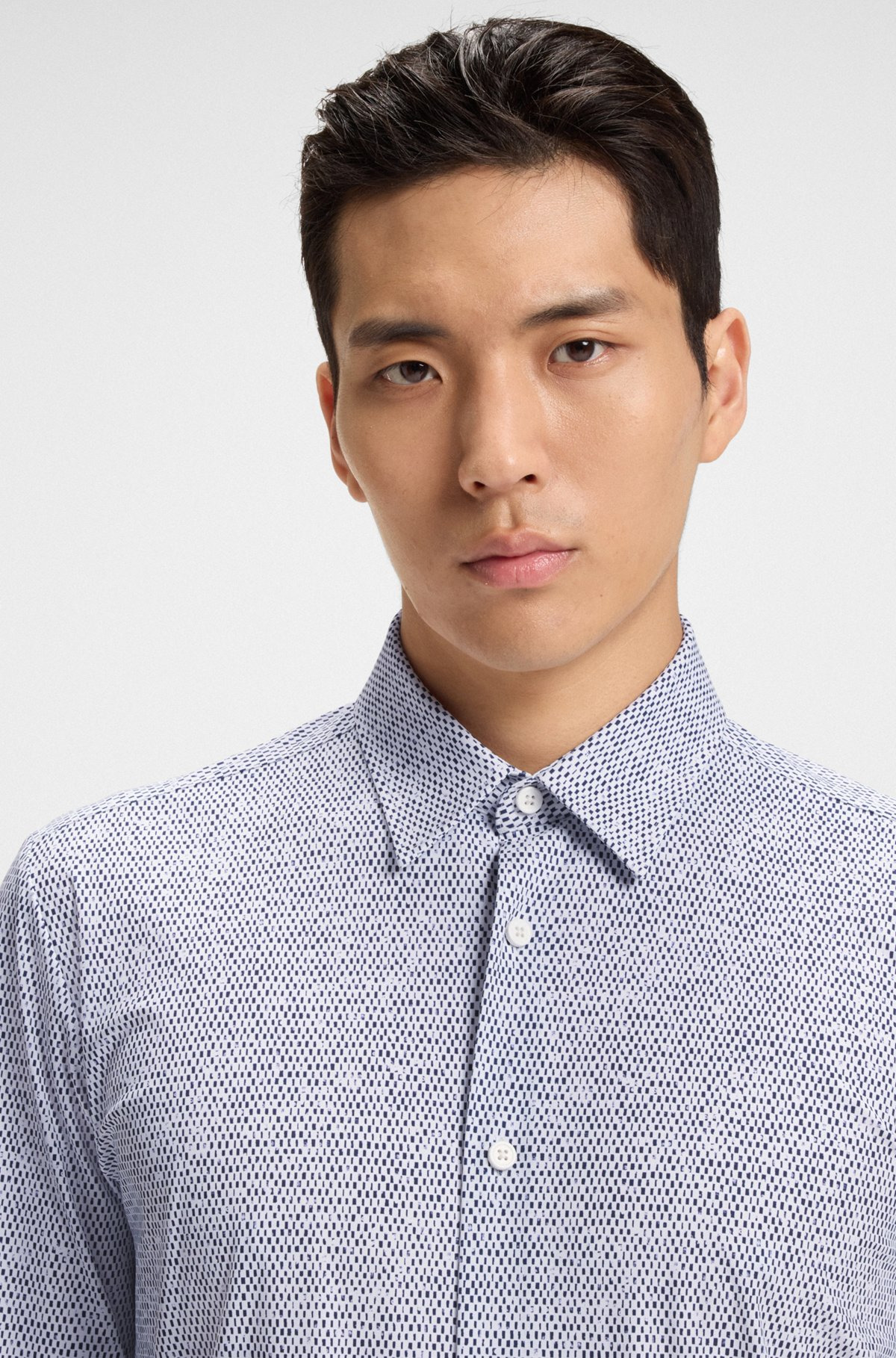 SLIM-FIT SHIRT IN PRINTED PERFORMANCE-STRETCH JERSEY - 3