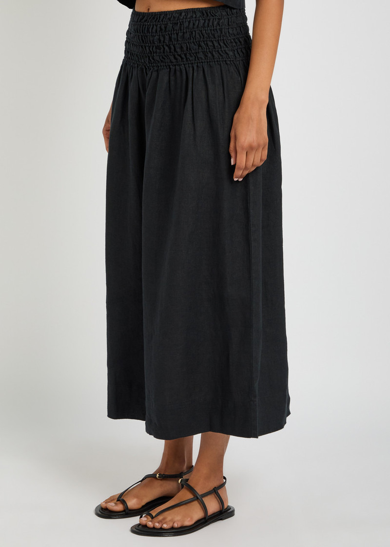 Rails Rails Alessa Shirred Linen Midi Skirt outlook