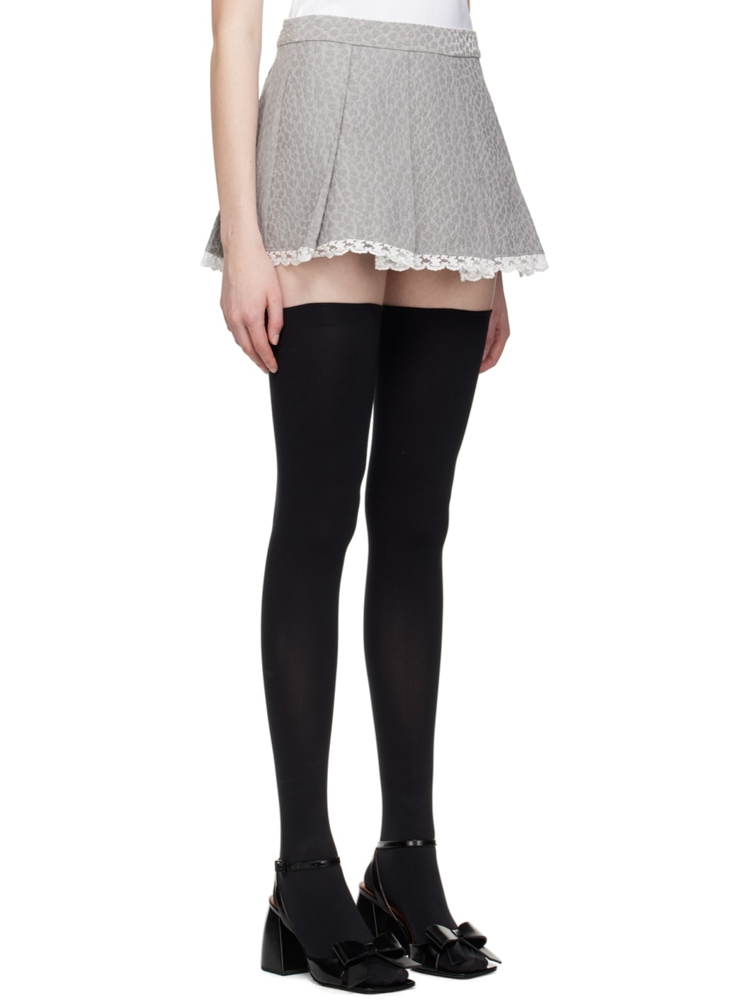 Gray Pleated Miniskirt - 2