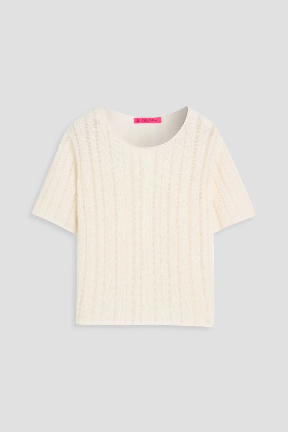 Drop Needle ribbed cashmere and cotton-blend T-shirt - 1