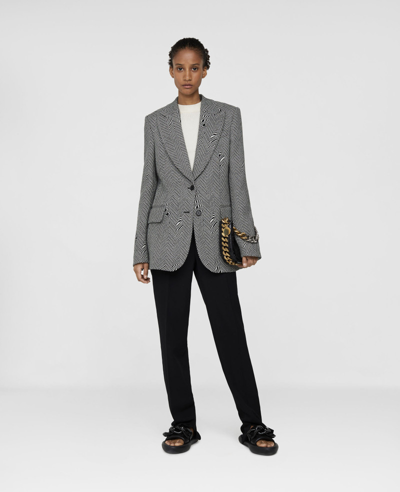 Stella McCartney Glitched Herringbone Wool Tailored Jacket outlook