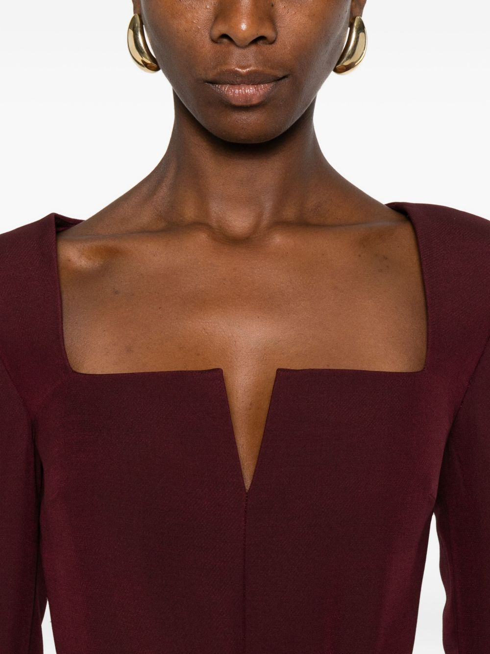 square-neck belted dress - 5