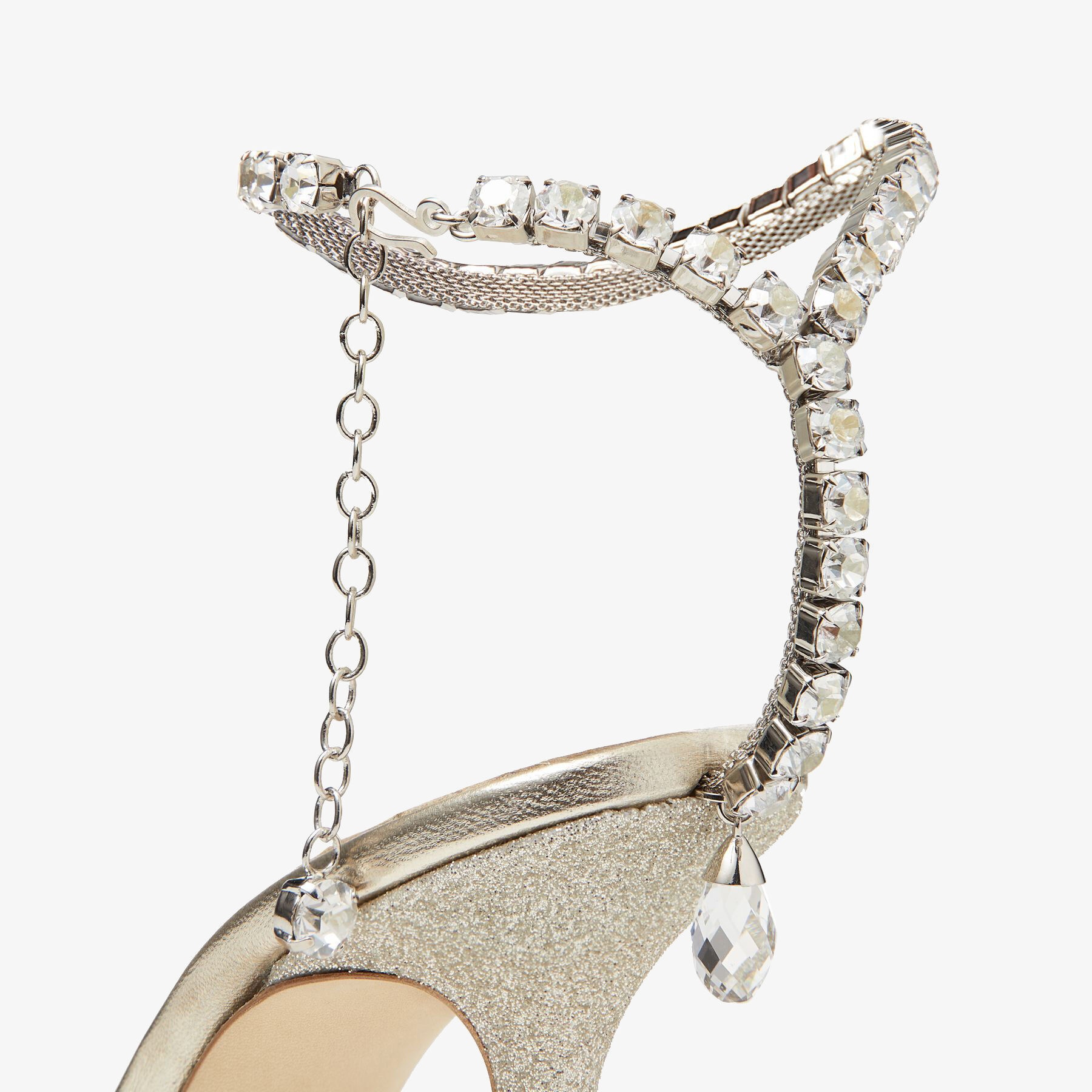 Saeda 100
Platinum Ice Dusty Glitter Pumps with Crystal Embellishment - 4