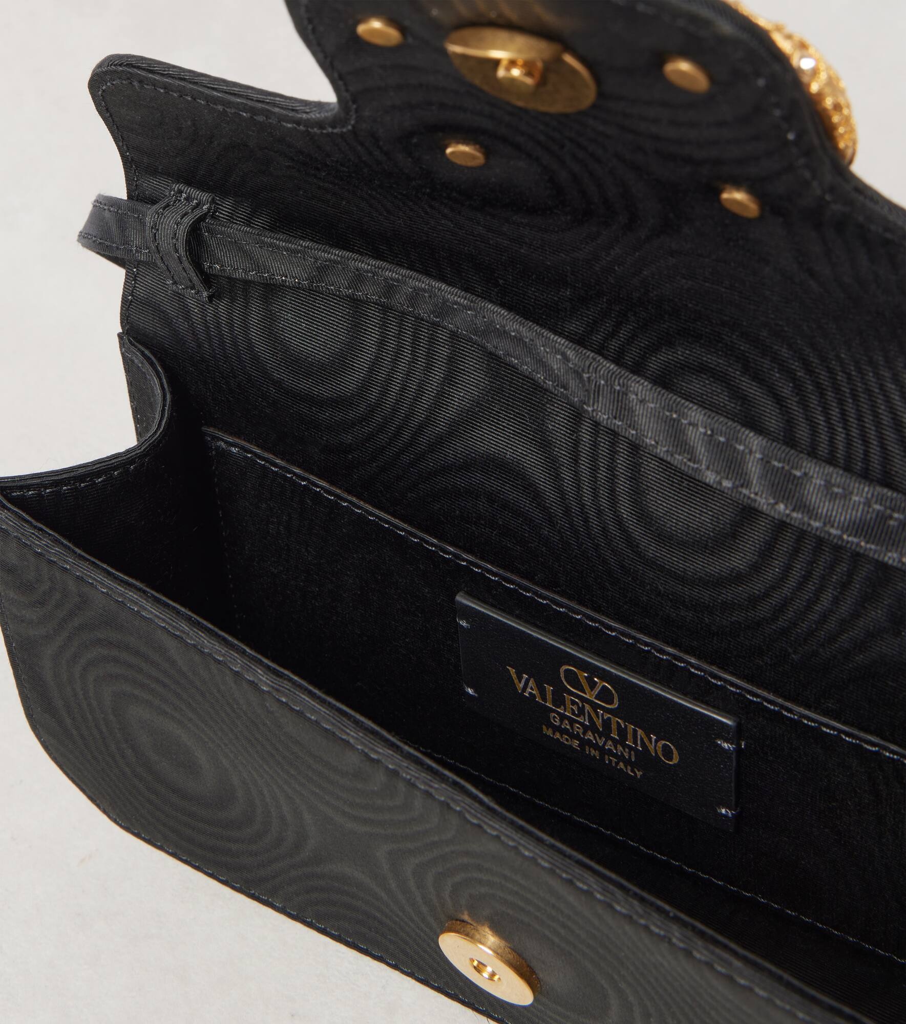 VLogo Signature embellished moiré clutch - 3