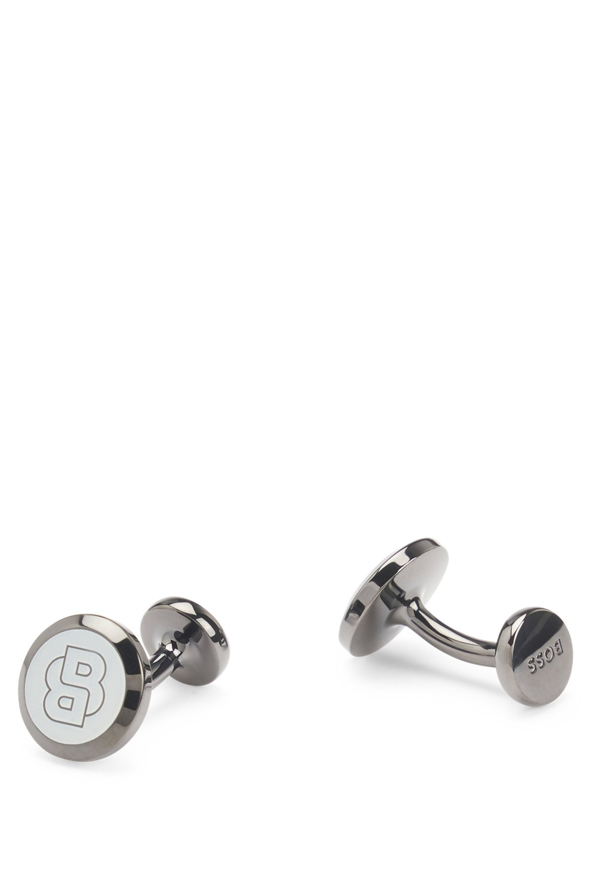 BRASS CUFFLINKS WITH DOUBLE B MONOGRAM - 1