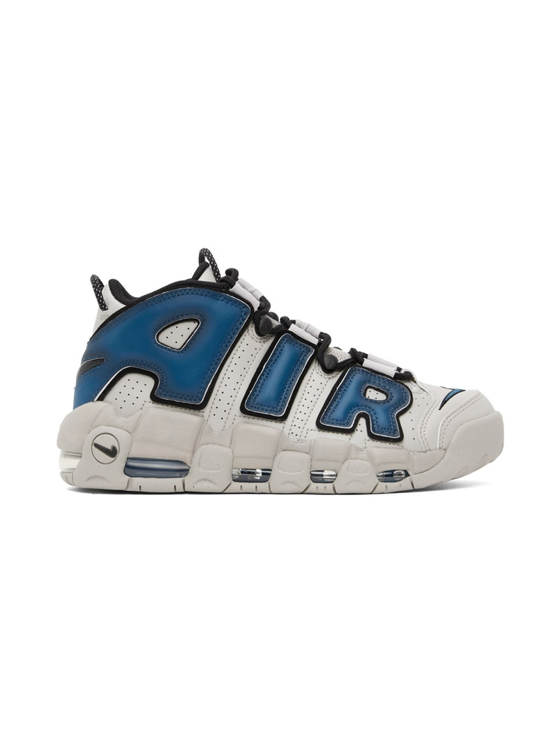 Gray & Blue More Uptempo '96 Sneakers - 1