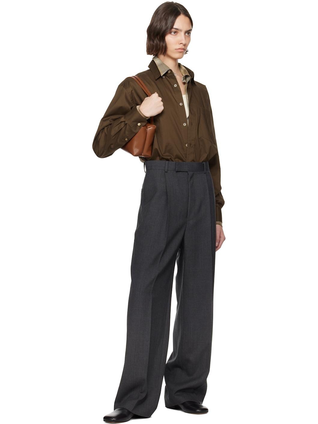 Brown Washed Finx Typewriter Button Down Shirt - 5