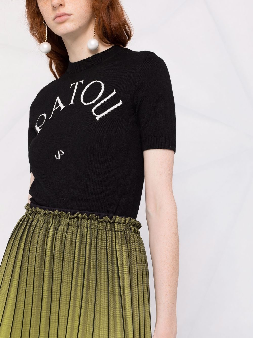 logo-jacquard knitted top - 3