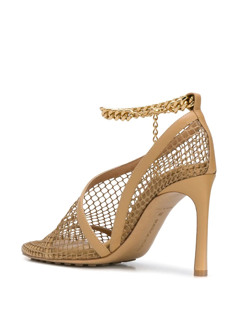 chain-trimmed 100mm mesh sandals - 3