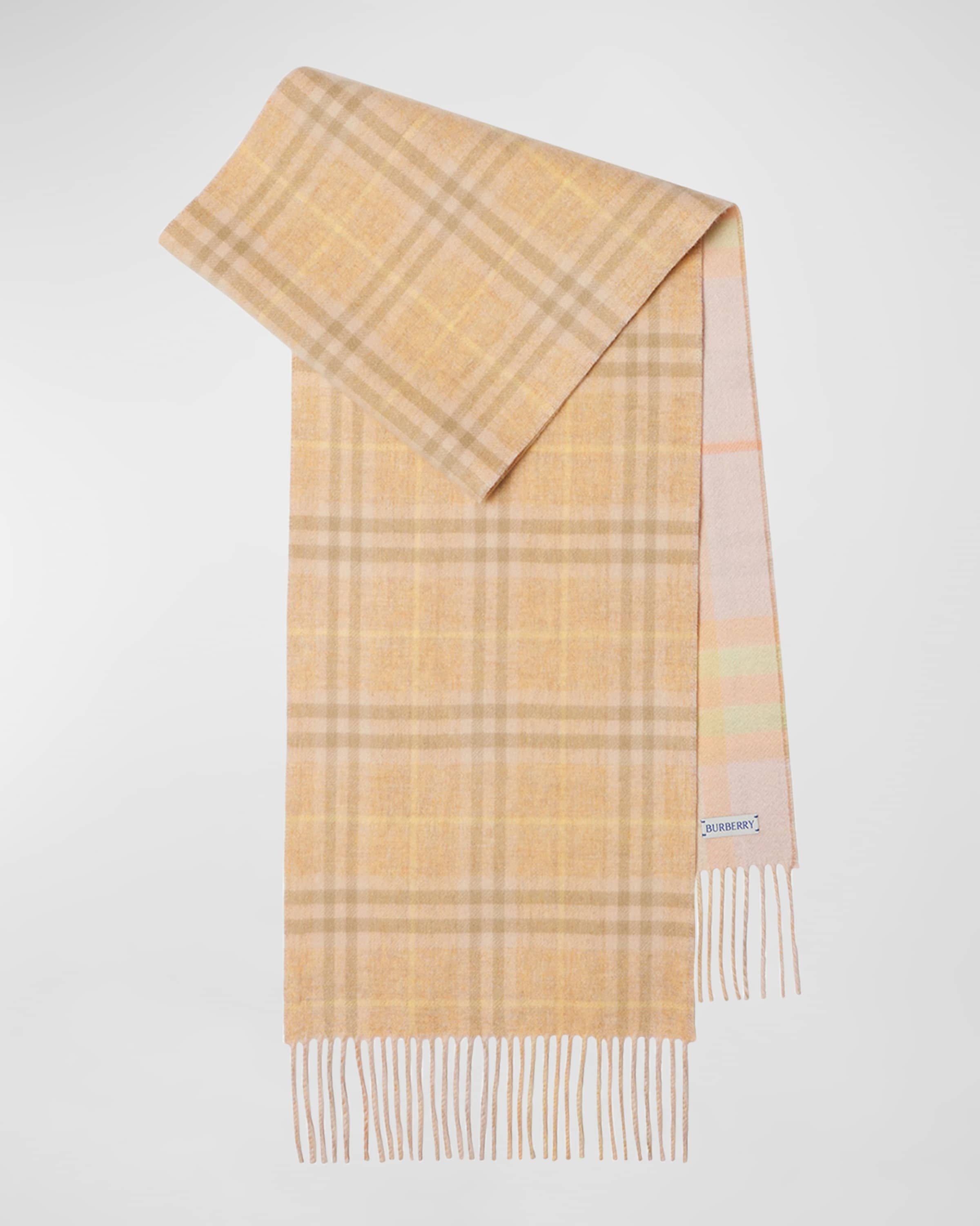 Reversible Check Cashmere Scarf In Grey