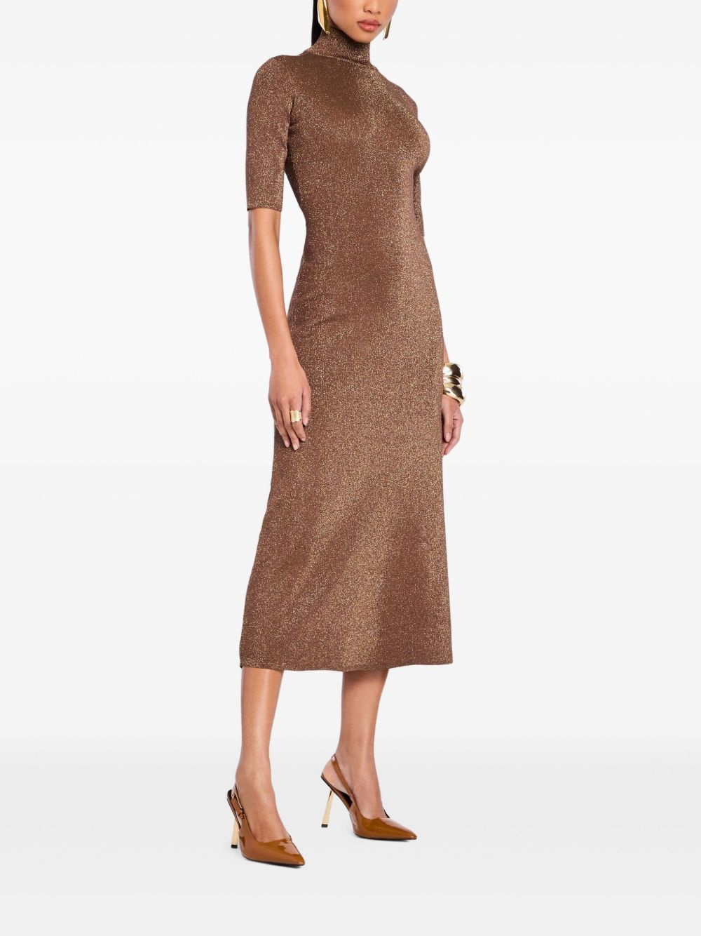 Maribel high-neck shimmer dress - 3