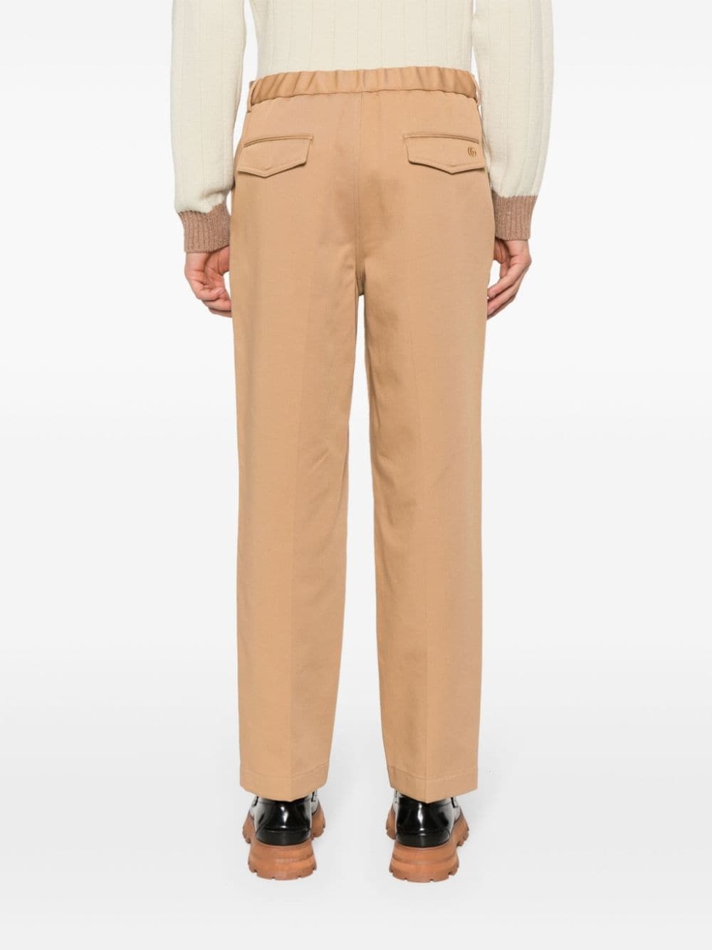 Web-detail cotton trousers - 4