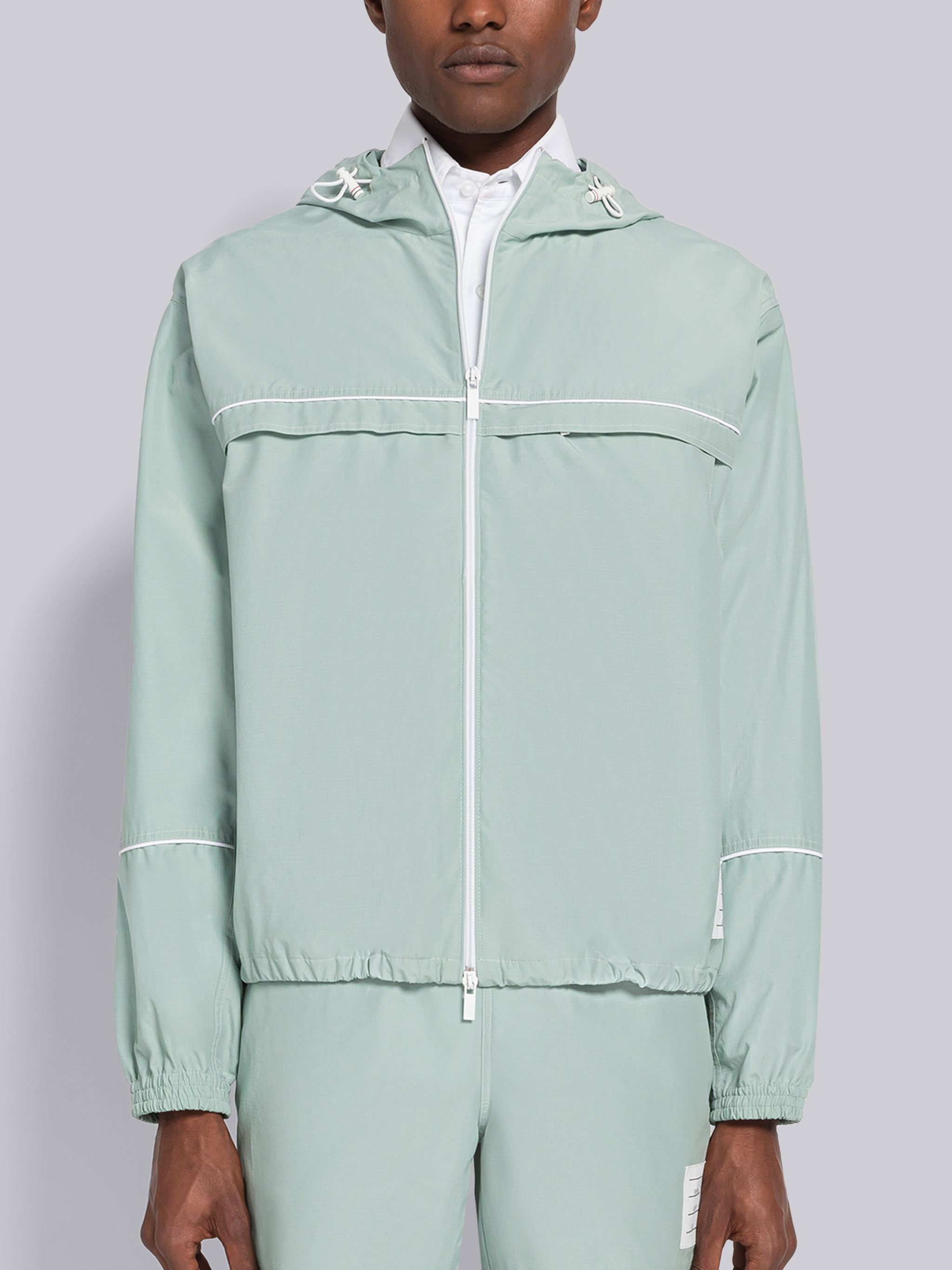 Ripstop Topstitch Oversized Track Jacket - 1