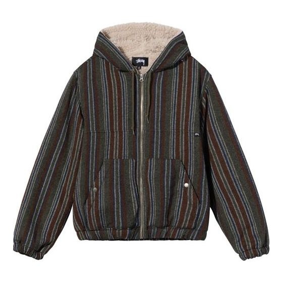 Stussy Wool Stripe Work Jacket 'Brown' 1156061 - 1