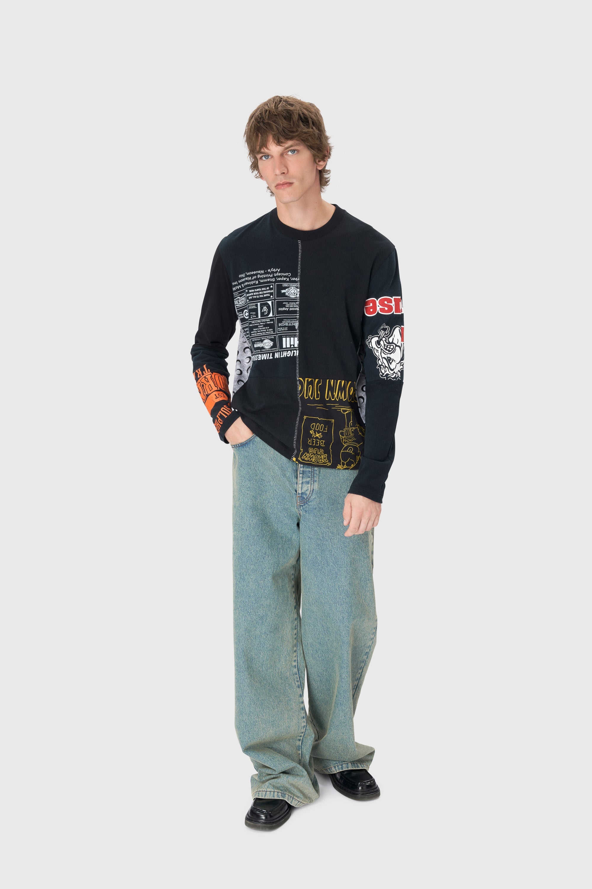 Moon Laser Denim Baggy Jeans - 4