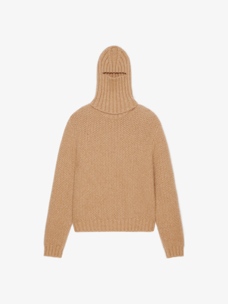 SWEATER IN BLENDED WOOL WITH BALACLAVA 1