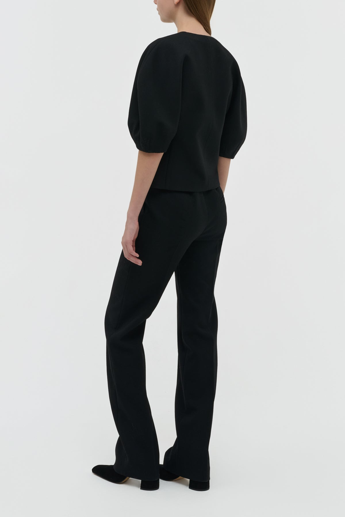 Waverly Top in Black Recycled Wool - 4