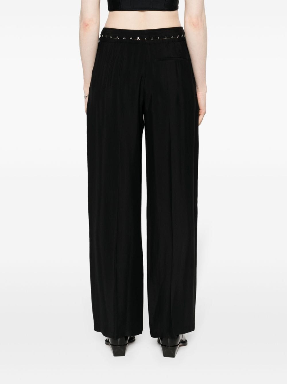 hook-eye wide trousers - 4