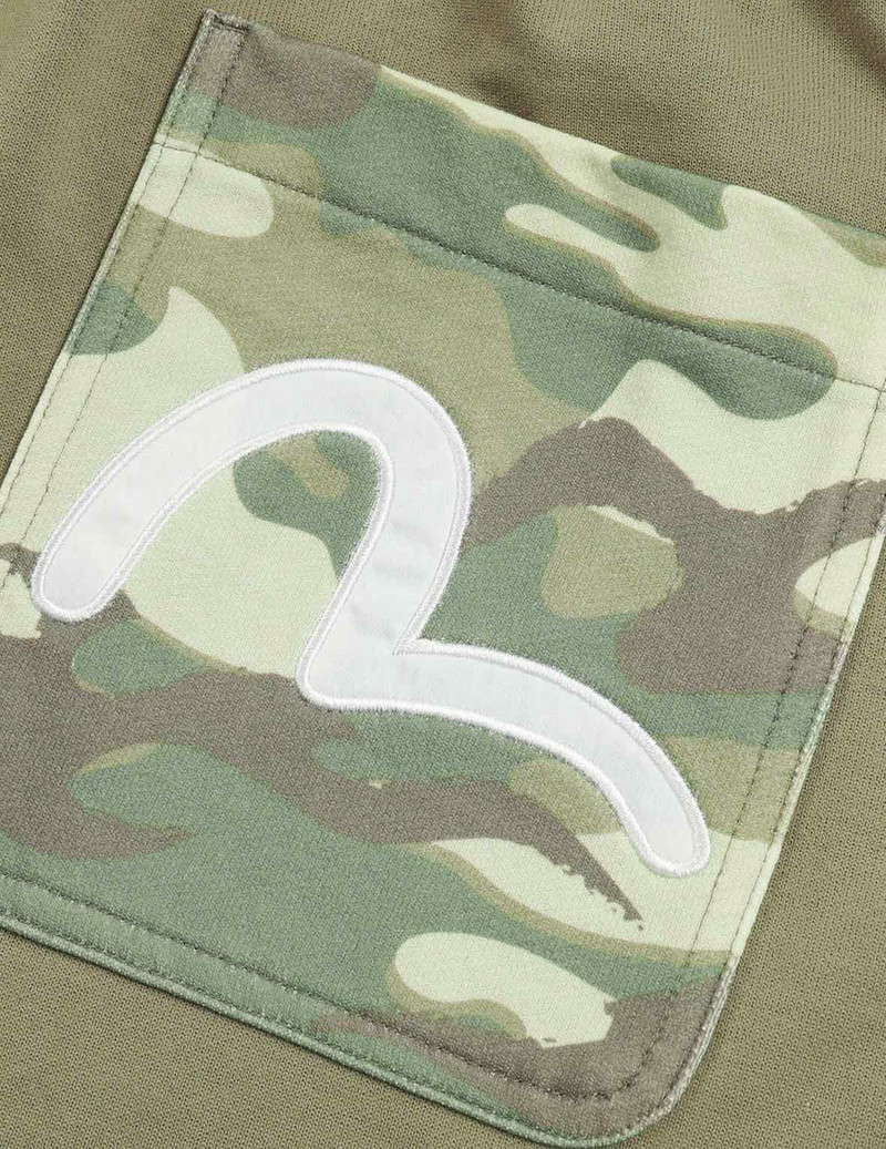 LOGO PRINT AND SEAGULL EMBROIDERY PATCHWORK SWEAT SHORTS 9