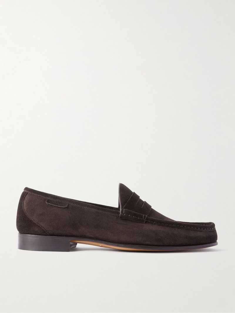 York Suede Penny Loafers Brown 1