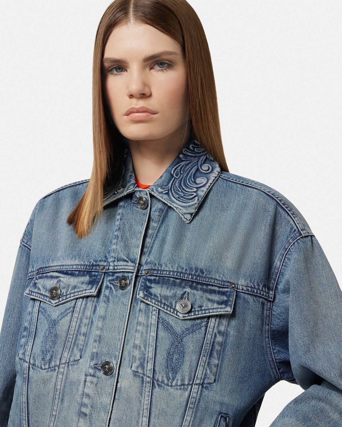 Barocco Denim Trucker Jacket - 3