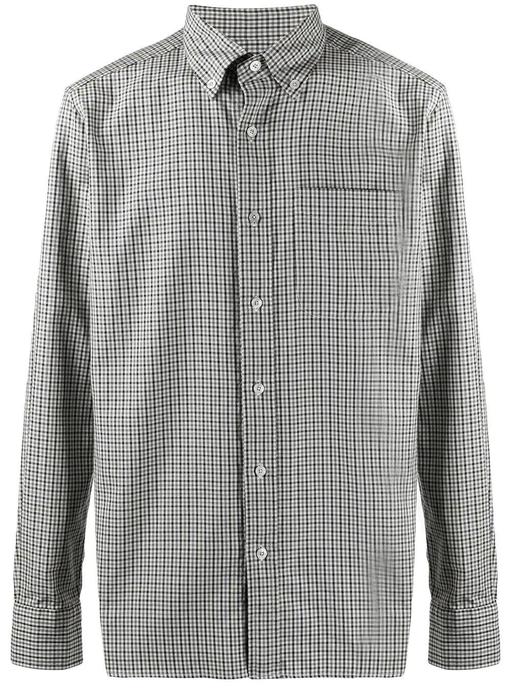 button-down collar gingham shirt - 1