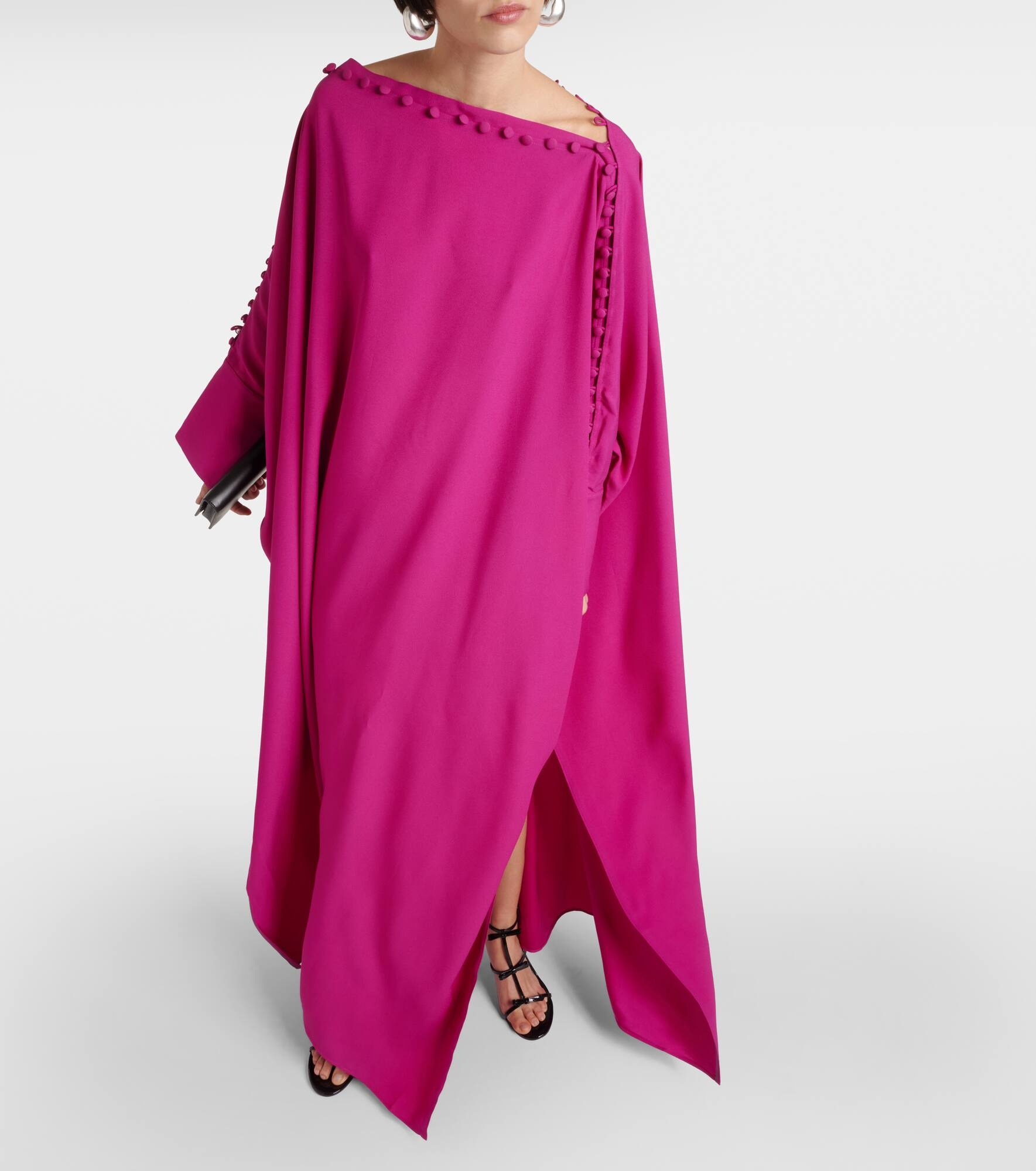 Mila off-shoulder crêpe kaftan - 5