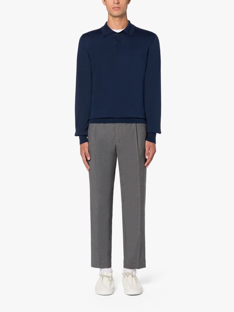 Mackintosh NAVY COTTON LONG SLEEVE POLO SHIRT outlook