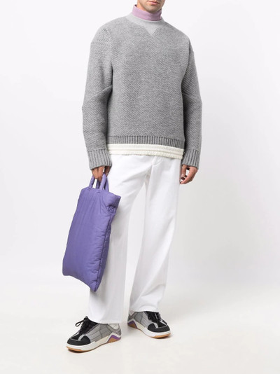 sacai contrast-hem knit jumper outlook