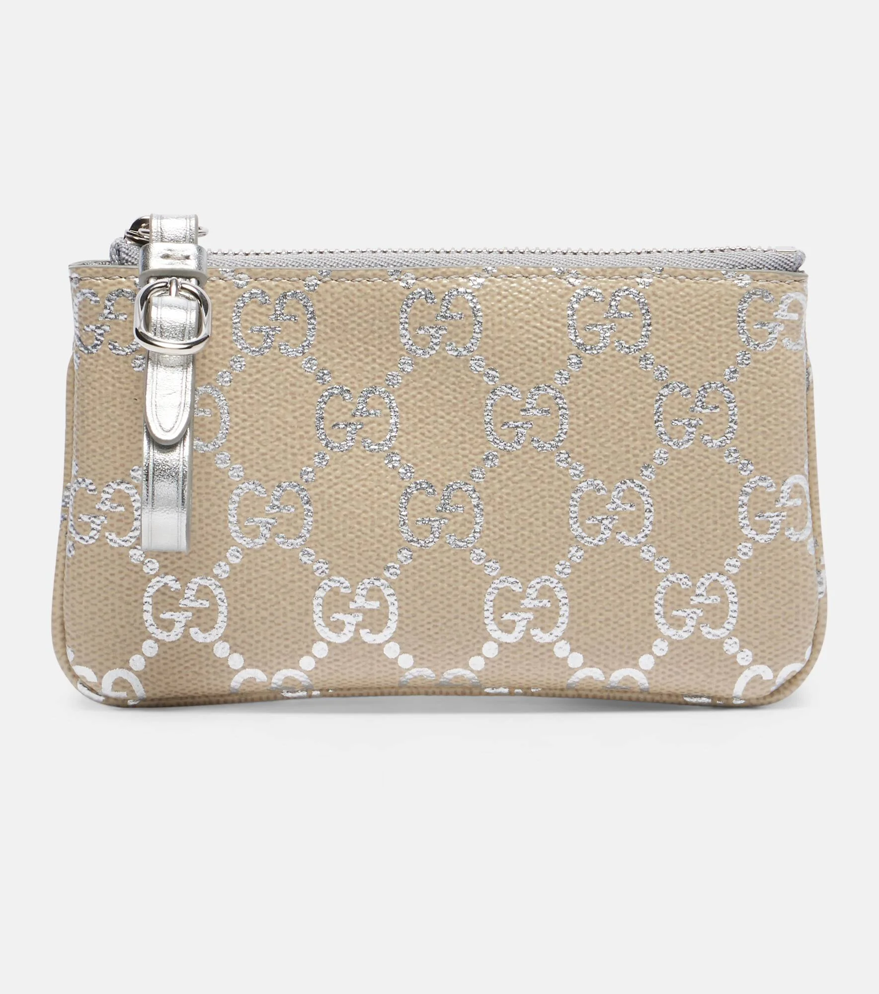 GG leather-trimmed pouch - 1