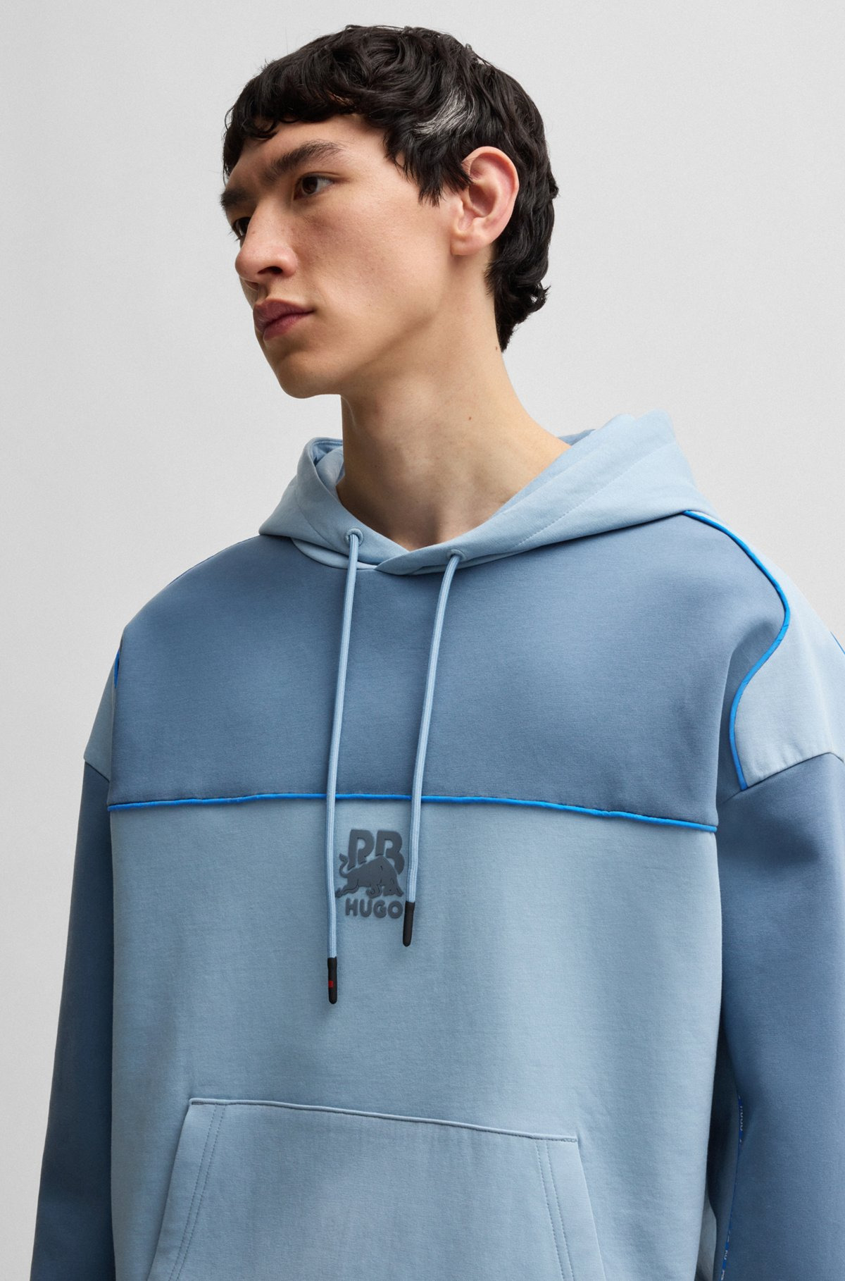 HUGO X RB HOODIE WITH PIPING DETAILS - 3
