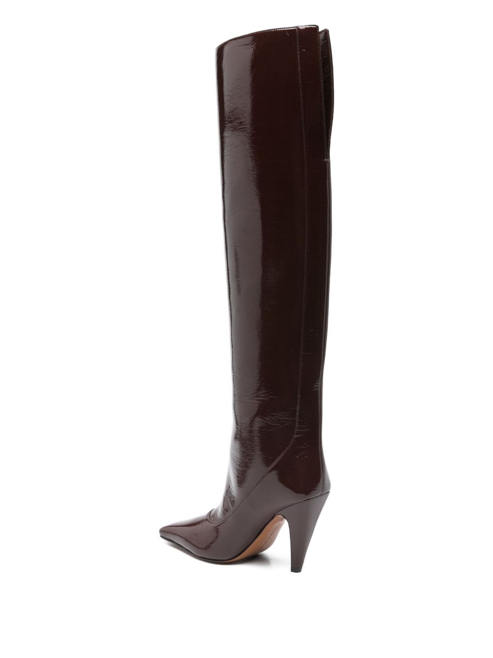 100mm patent-leather knee-high boots - 3