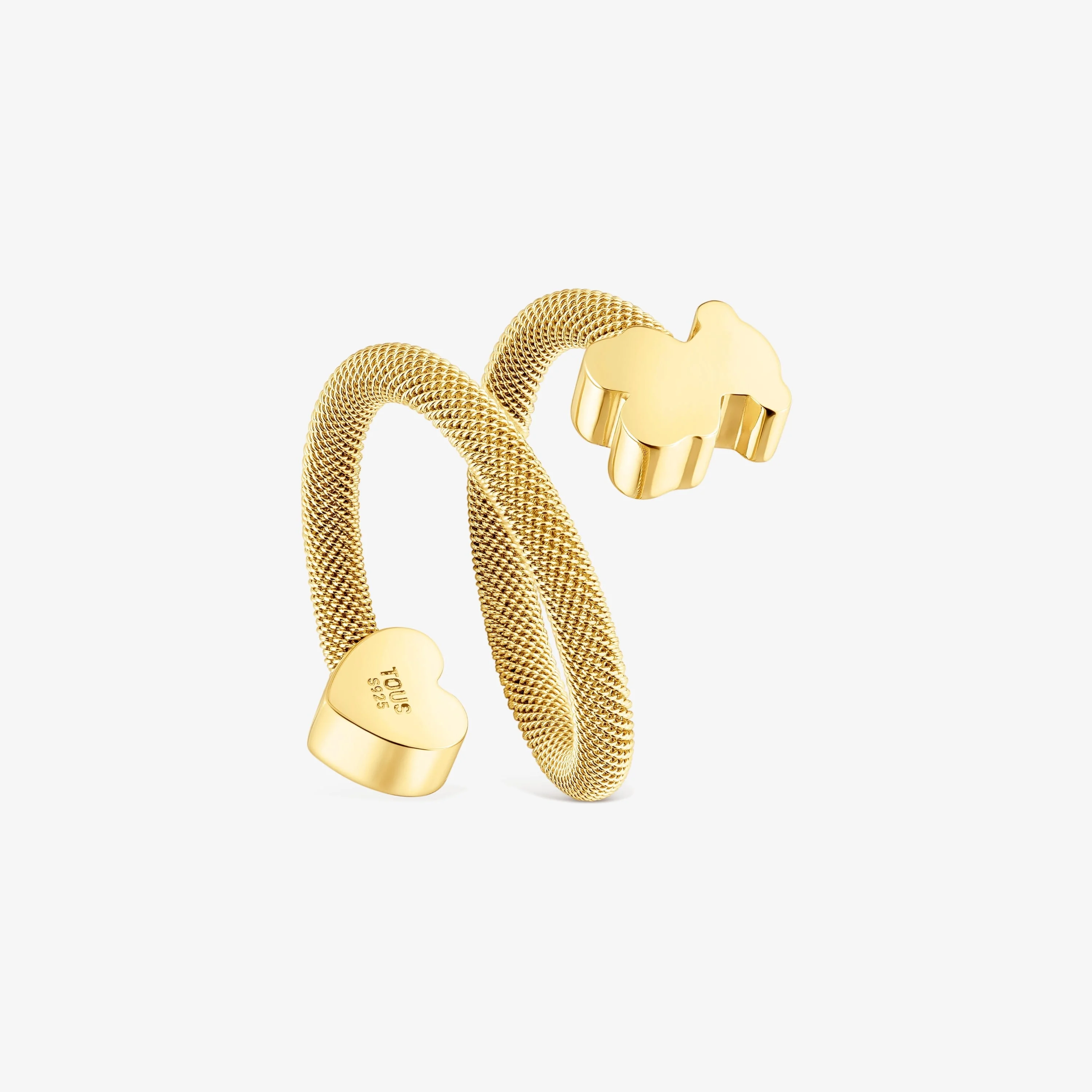 Spiral ring with 18K gold vermeil and motifs Icon Mesh - 1