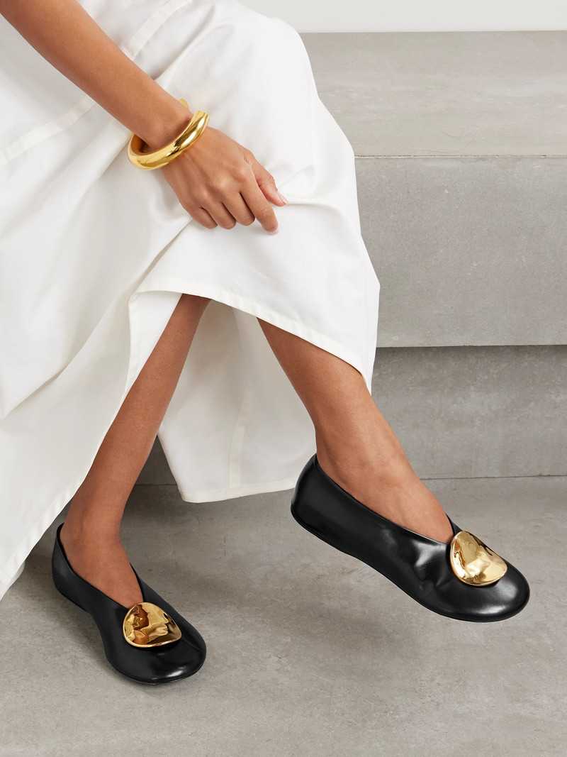 Jil Sander Embellished Leather Ballet Flats outlook
