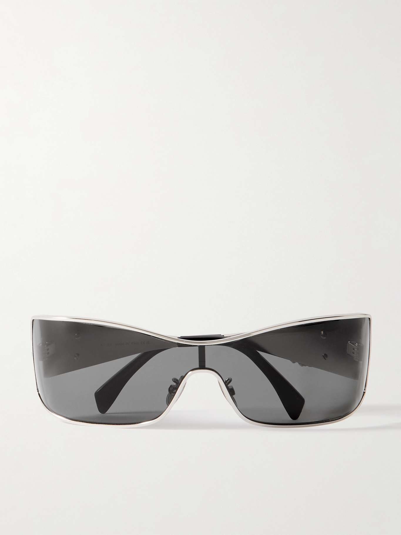 Rectangular-frame silver-tone sunglasses - 1